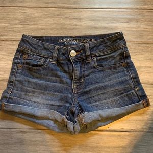 Mid-Rise Dark Wash American Eagle Shorts